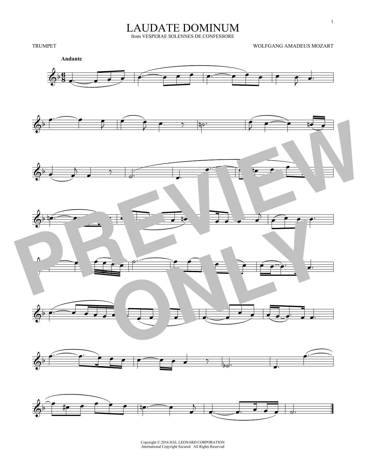 Produktgalerie: Seite 1 von 1 Laudate Dominum, Wolfgang Amadeus Mozart, Trompete