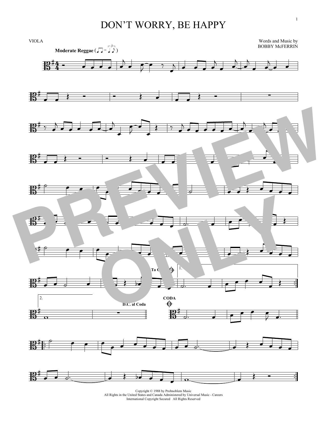 Product gallery: Page 1 of 1 Don't Worry, Be Happy, Bobby McFerrin