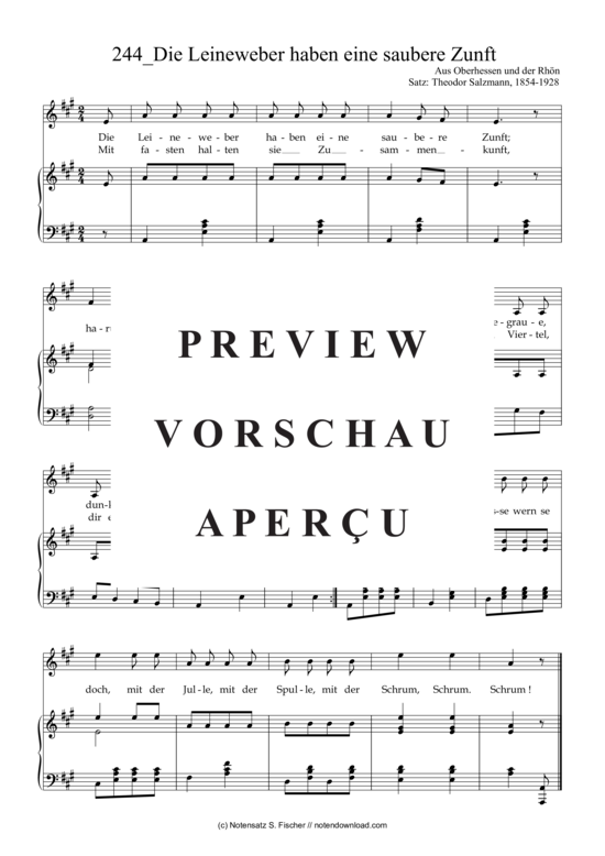 Product gallery: Page 2 of 3 Die Leineweber haben eine saubere Zunft , , Piano and Voice