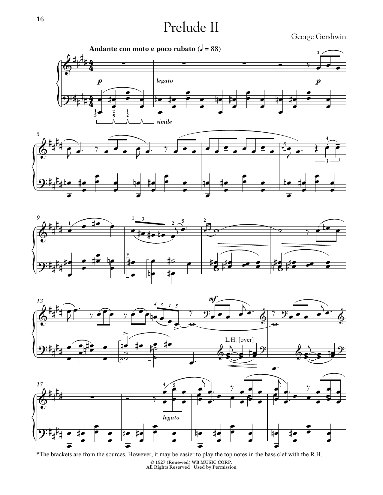 Produktbild zu: Prelude II (Andante Con Moto E Poco Rubato)