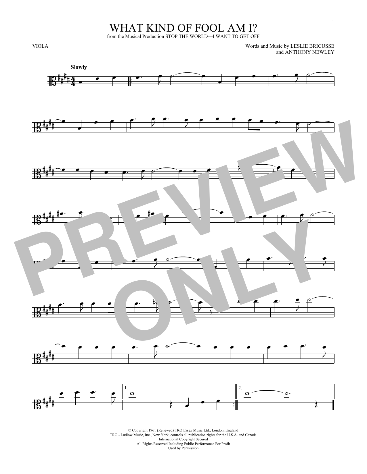 Product gallery: Page 1 of 1 What Kind Of Fool Am I?, Leslie Bricusse