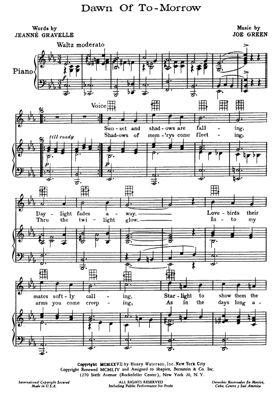 Produktbild zu: Dawn Of To-Morrow Popular Standard