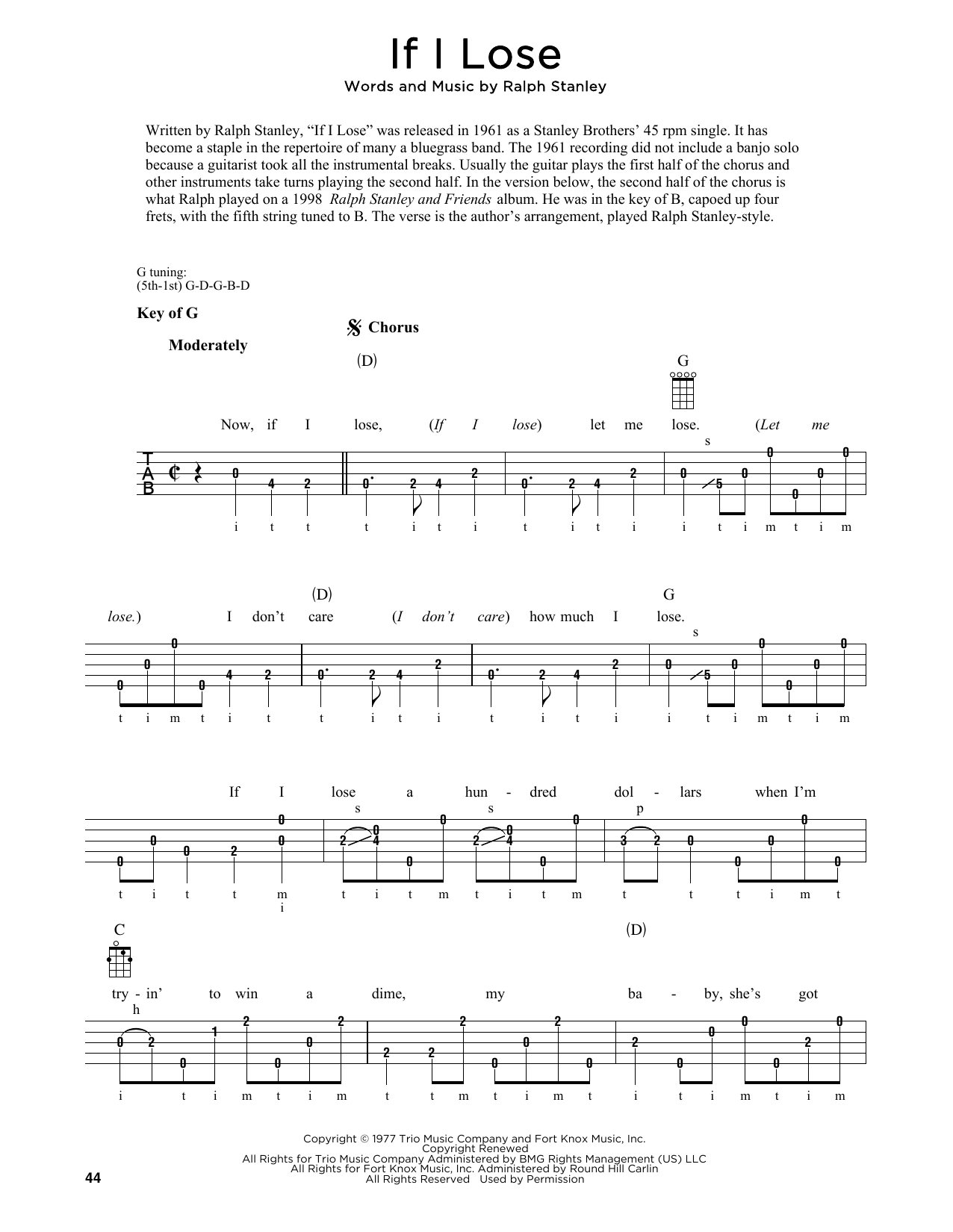Produktgalerie: Seite 1 von 1 If I Lose (arr. Fred Sokolow), Ralph Stanley, Banjo