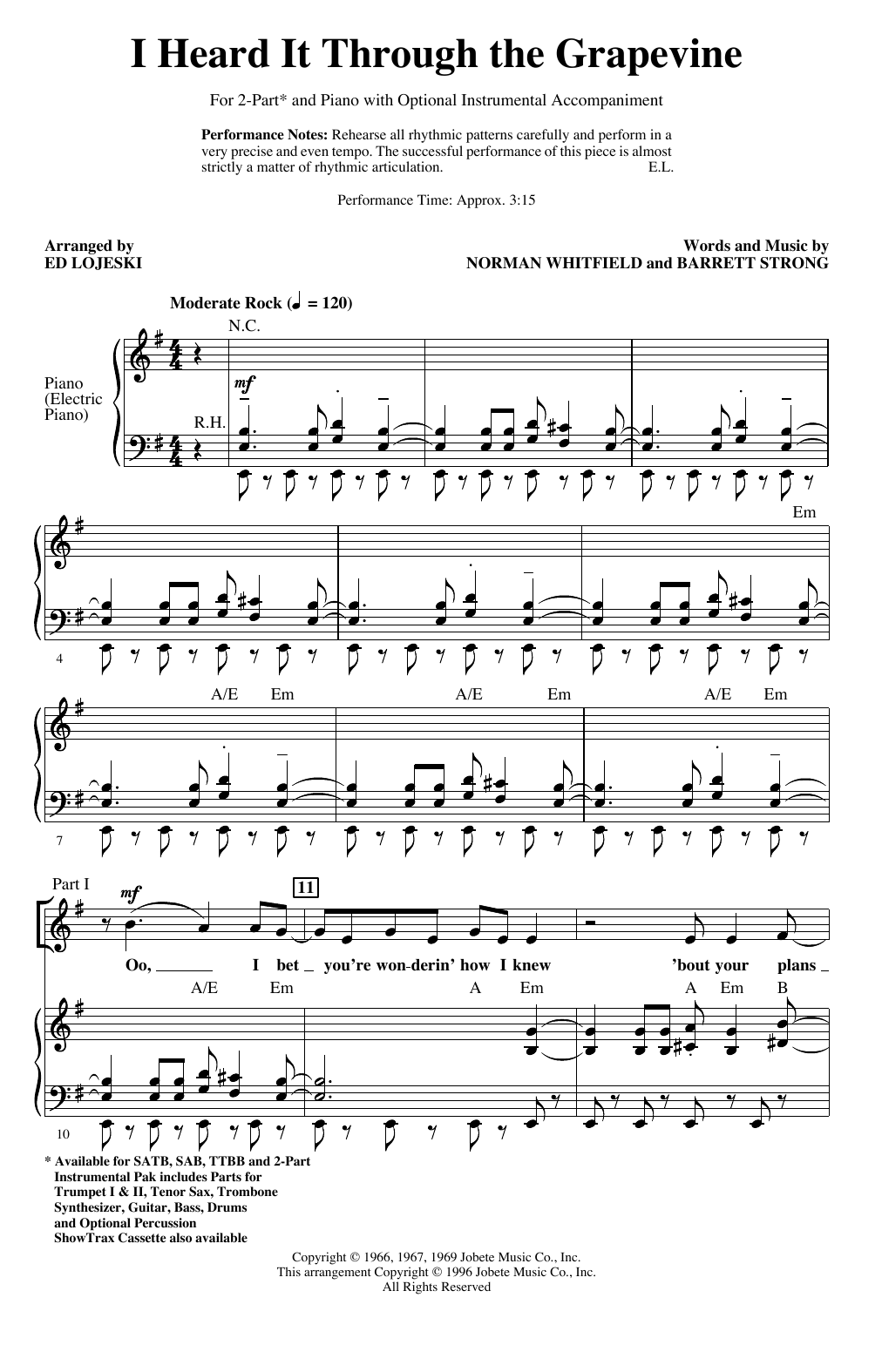 Product picture to: I Heard It Through The Grapevine (arr. Ed Lojeski)