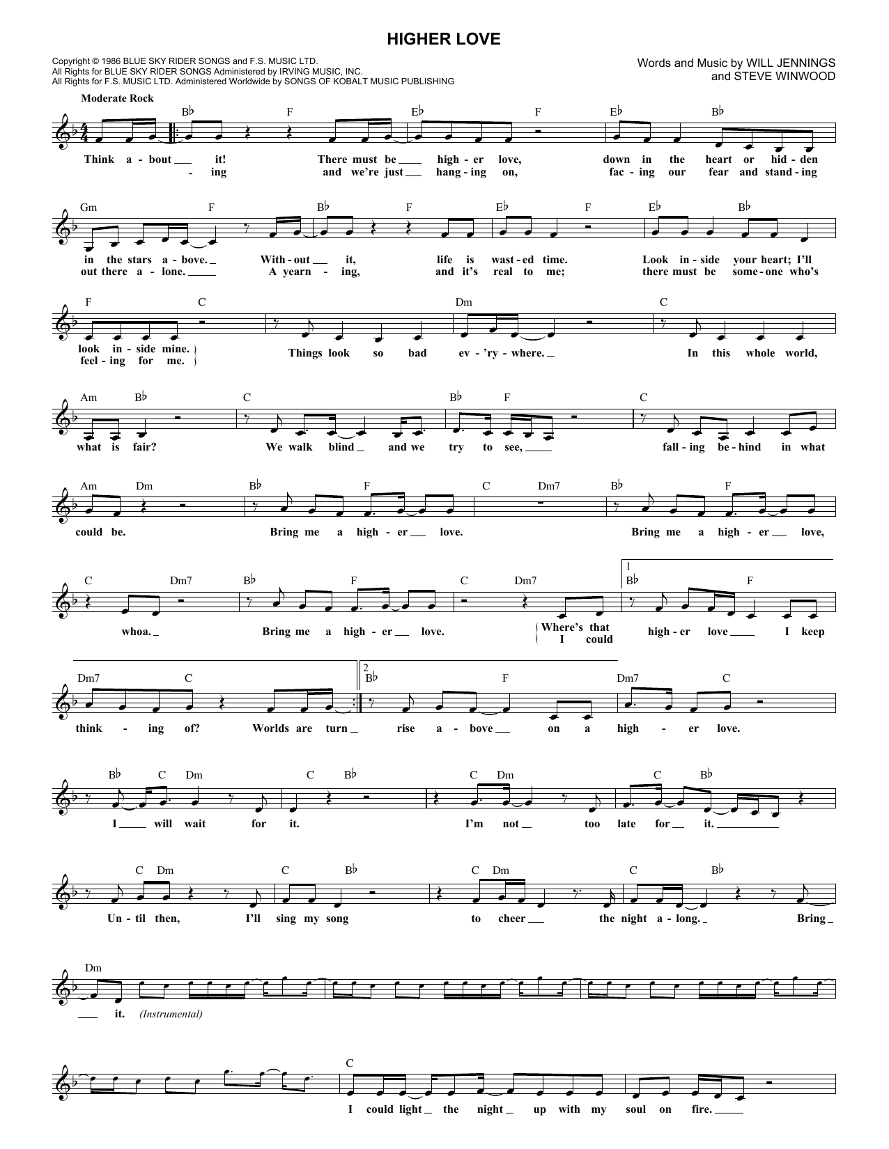 Produktgalerie: Seite 1 von 1 Higher Love, Steve Winwood, Melodieinstrument