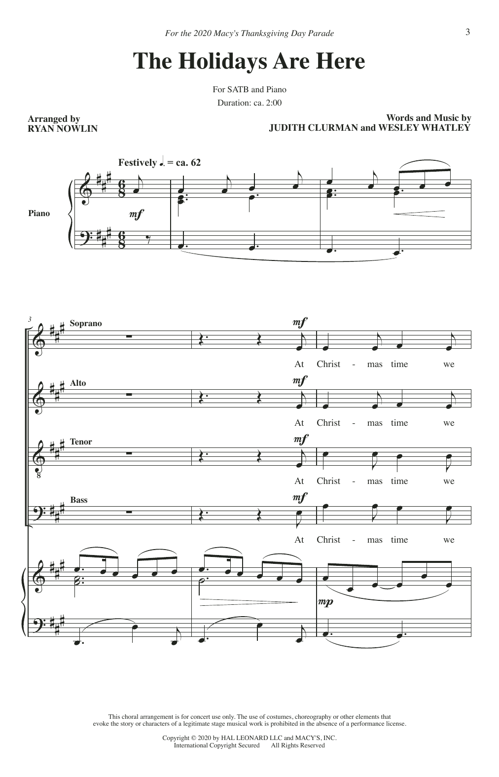 Produktgalerie: Seite 1 von 1 The Holidays Are Here (A Holiday Carol) (arr. Ryan Nowlin), Judith Clurman & Wesley Whatley, Chor
