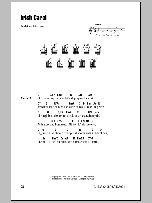Product gallery: Page 1 of 1 Irish Carol, Traditional