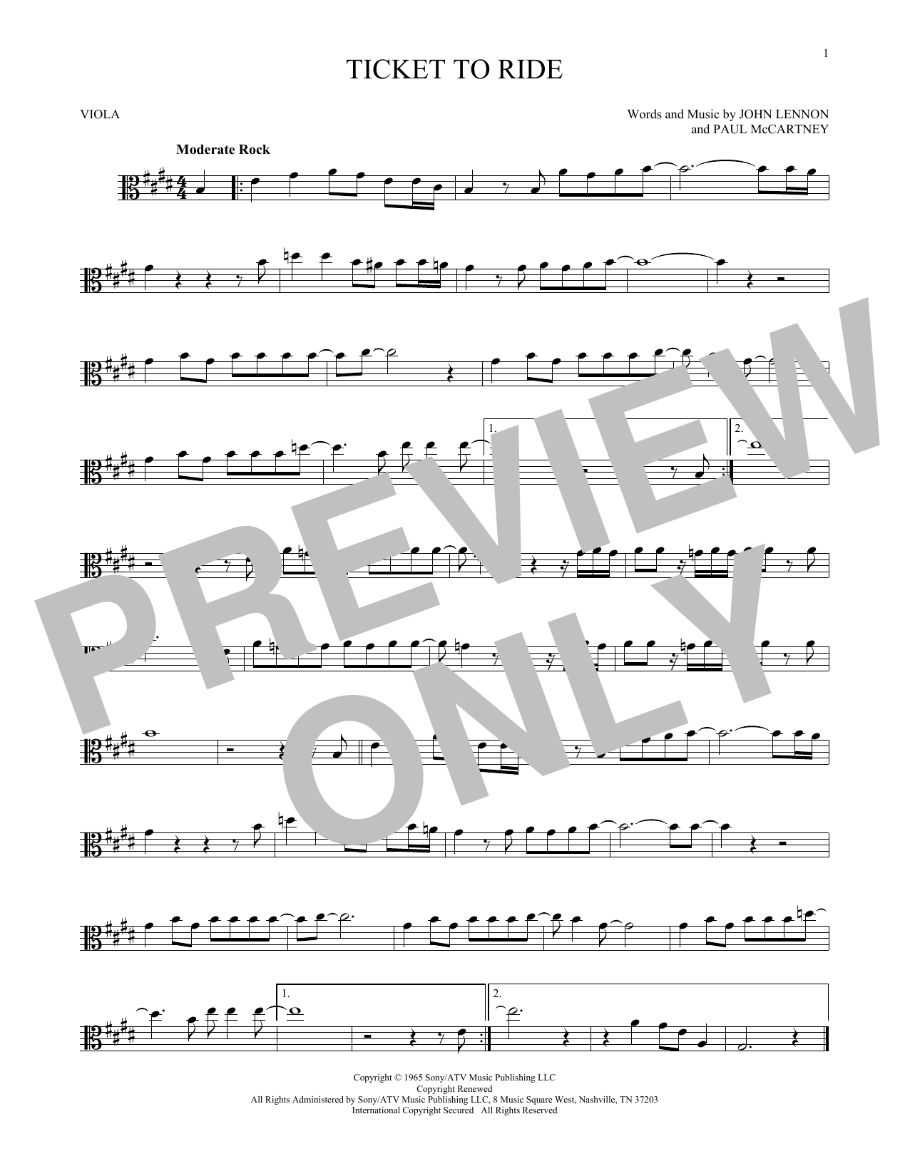 Product gallery: Page 1 of 1 Ticket To Ride, The Beatles