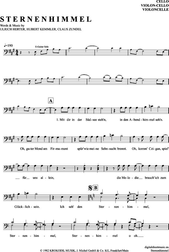 Produktgalerie: Seite 1 von 4 Sternenhimmel , Kah, Hubert, (Violoncello)