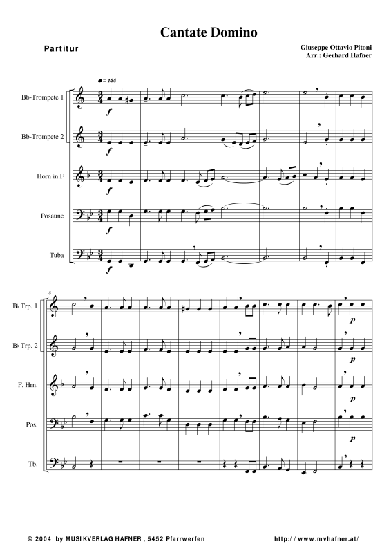 Produktgalerie: Seite 1 von 11 Cantate Domino, , (Blechbläser Quintett)