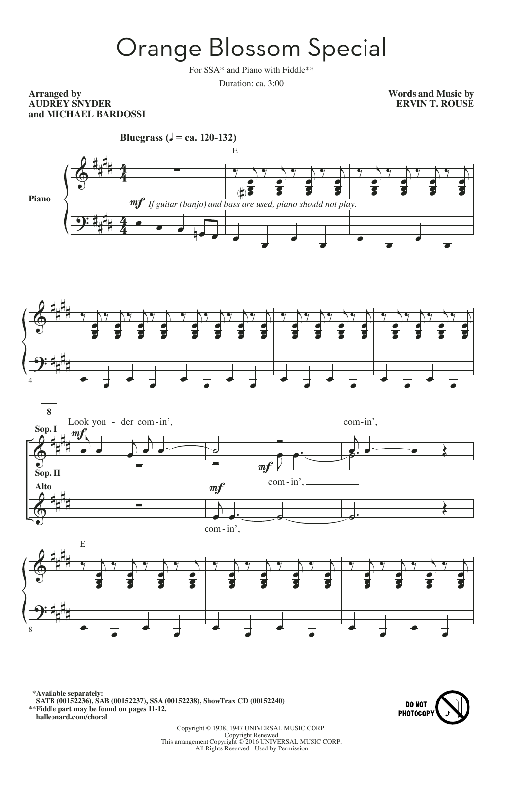 Produktgalerie: Seite 1 von 1 Orange Blossom Special, Audrey Snyder, Chor