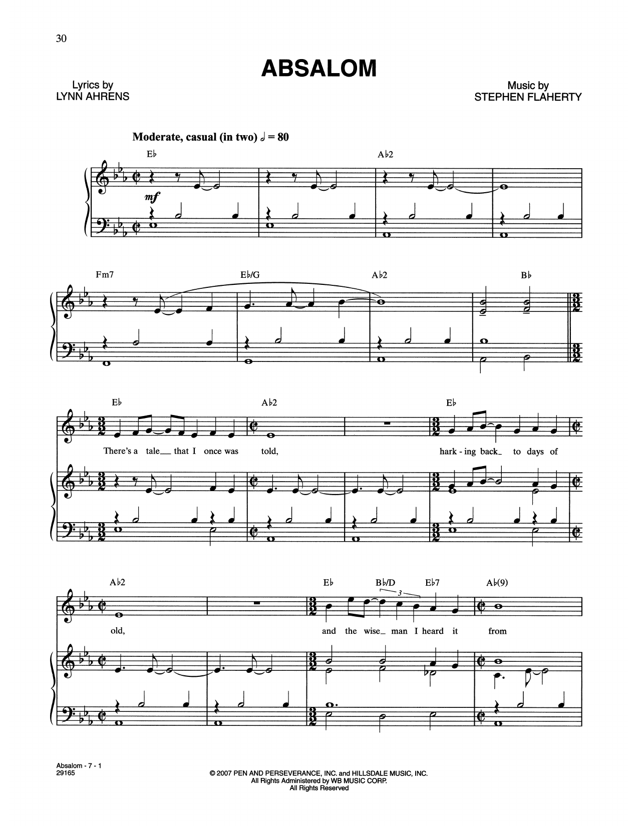 Produktbild zu: Absalom (from The Glorious Ones)