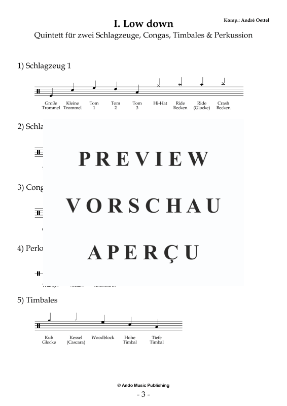 Produktgalerie: Seite 5 von 11 5 Ensemble Stücke für fünf Percussion Spieler, , Perkussion Ensemble Quintett