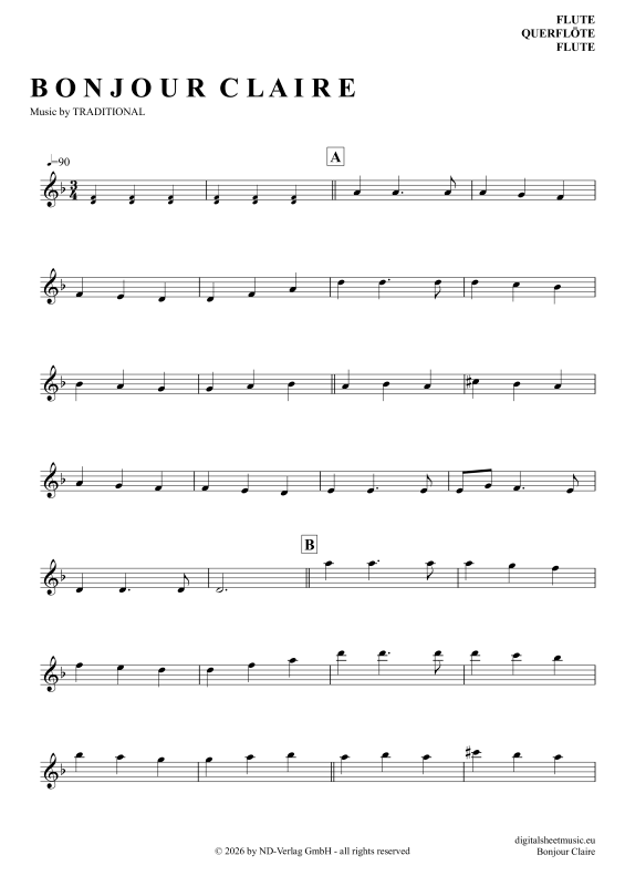 Product picture to: Bonjour ClaireTraditional