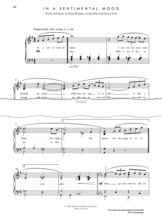 Produktgalerie: Seite 1 von 1 In A Sentimental Mood, Duke Ellington, Klavier