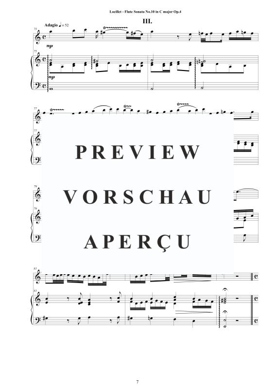 Produktgalerie: Seite 8 von 11 Flute Sonata No.10 in C major Op.4, , Zwei Flöten und Cembalo
