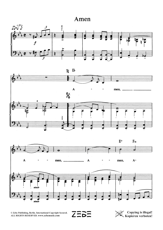 gallery: Amen, , Voice and Piano