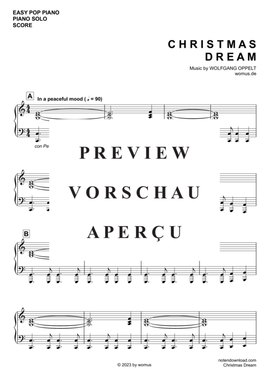 Product picture to: Christmas Dream Wolfgang Oppelt (arr. WO)