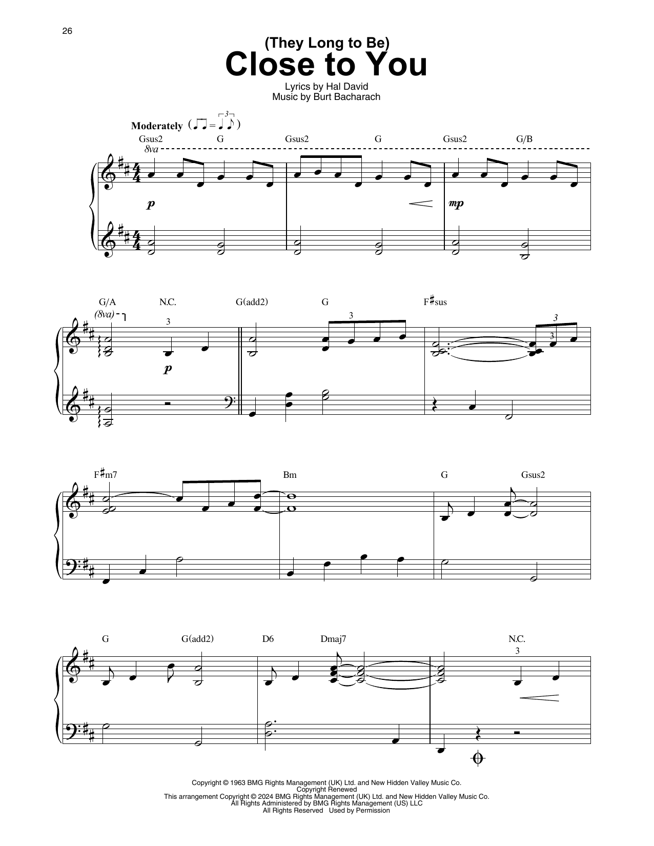 Produktgalerie: Seite 1 von 1 (They Long To Be) Close To You, Carpenters, Harfe