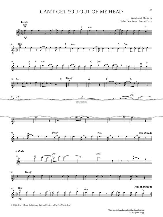 Produktgalerie: Seite 1 von 1 Can't Get You Out Of My Head, Kylie Minogue, Violine