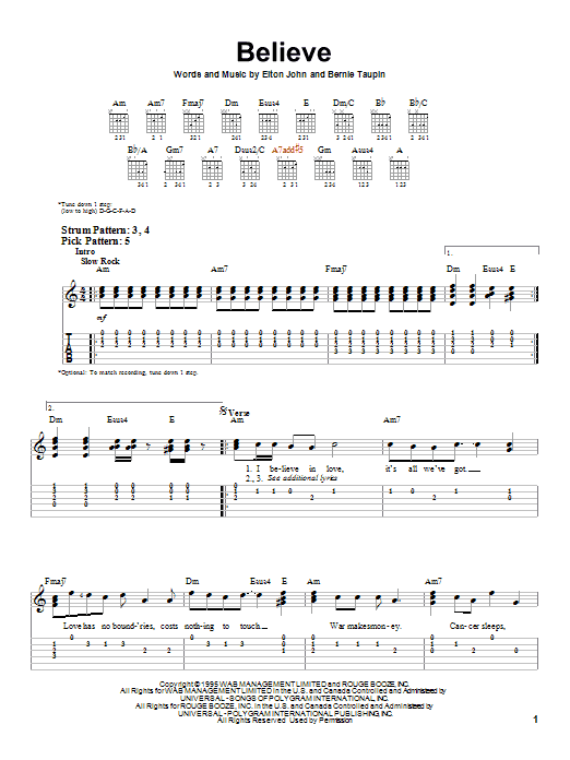 Product gallery: Page 1 of 1 Believe, Elton John