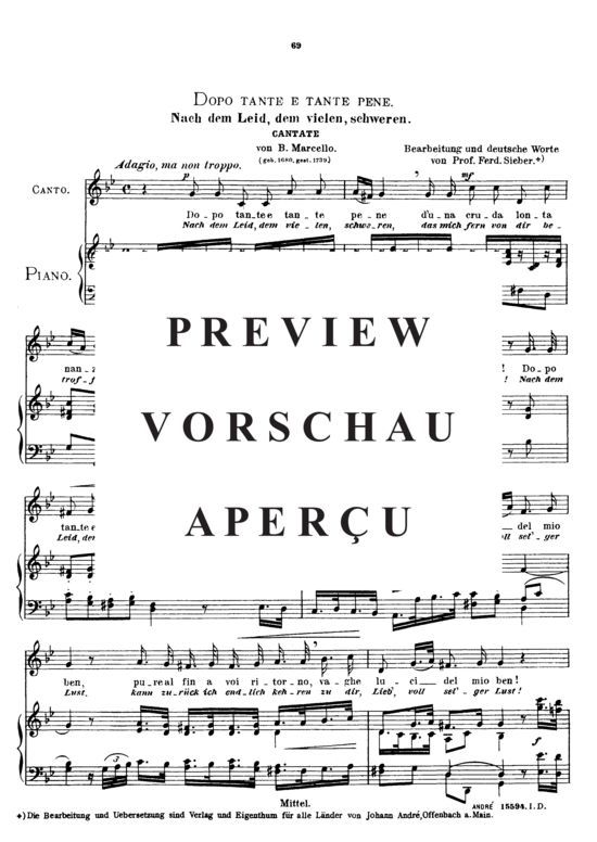 Product gallery: Page 2 of 8 Dopo tante e tante pene, Sieber Ferdinand, Medium Voice and Piano