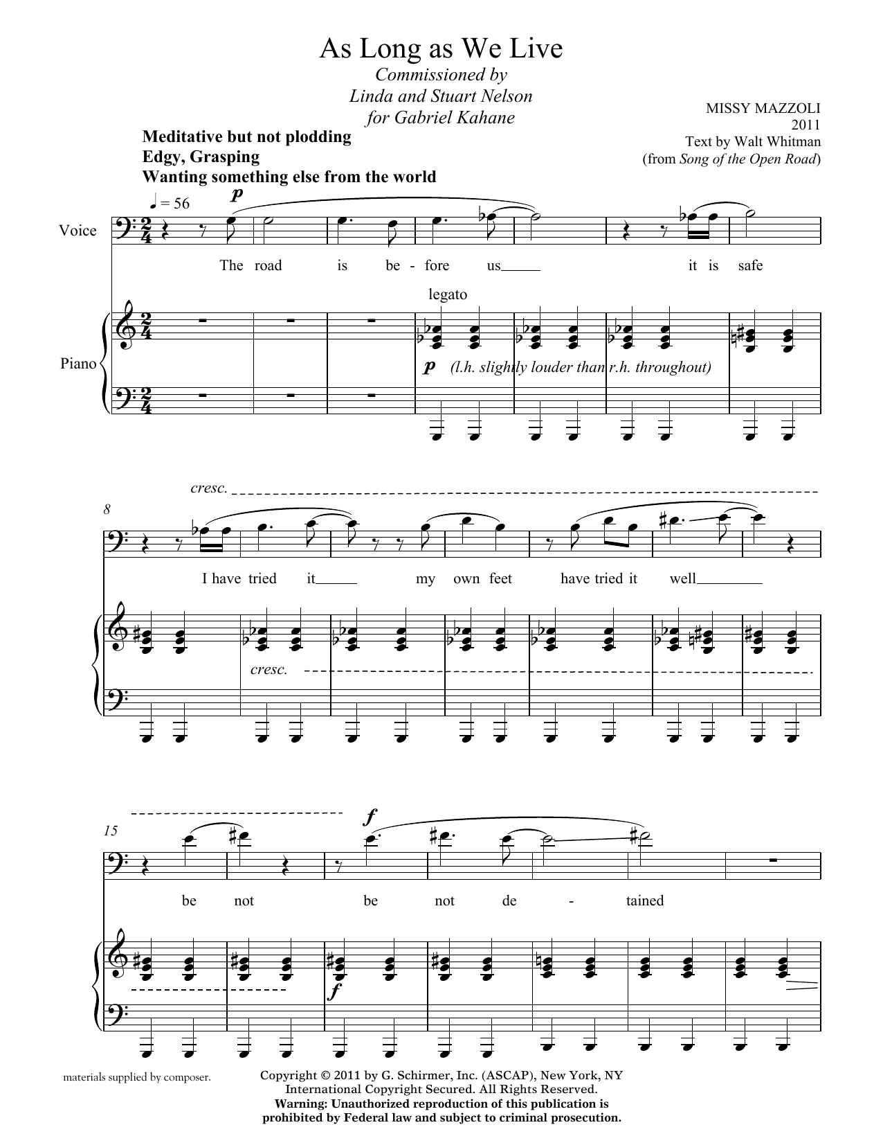 Product picture to: As Long As We Live (baritone and piano)