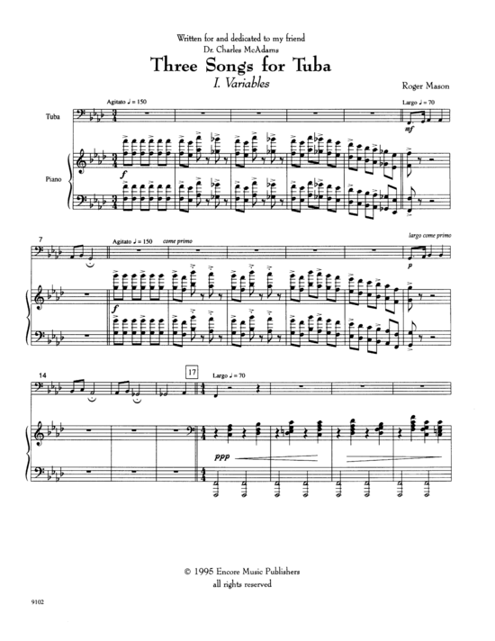 Product picture to: Three Songs for Tuba Roger Mason