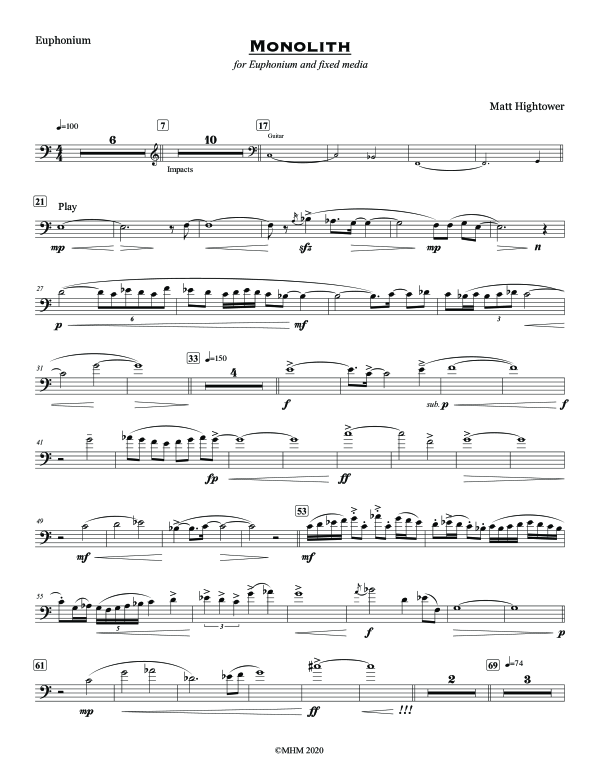 Product gallery: Page 1 of 8 Monolith, , (Euphonium Solo Backing Track)