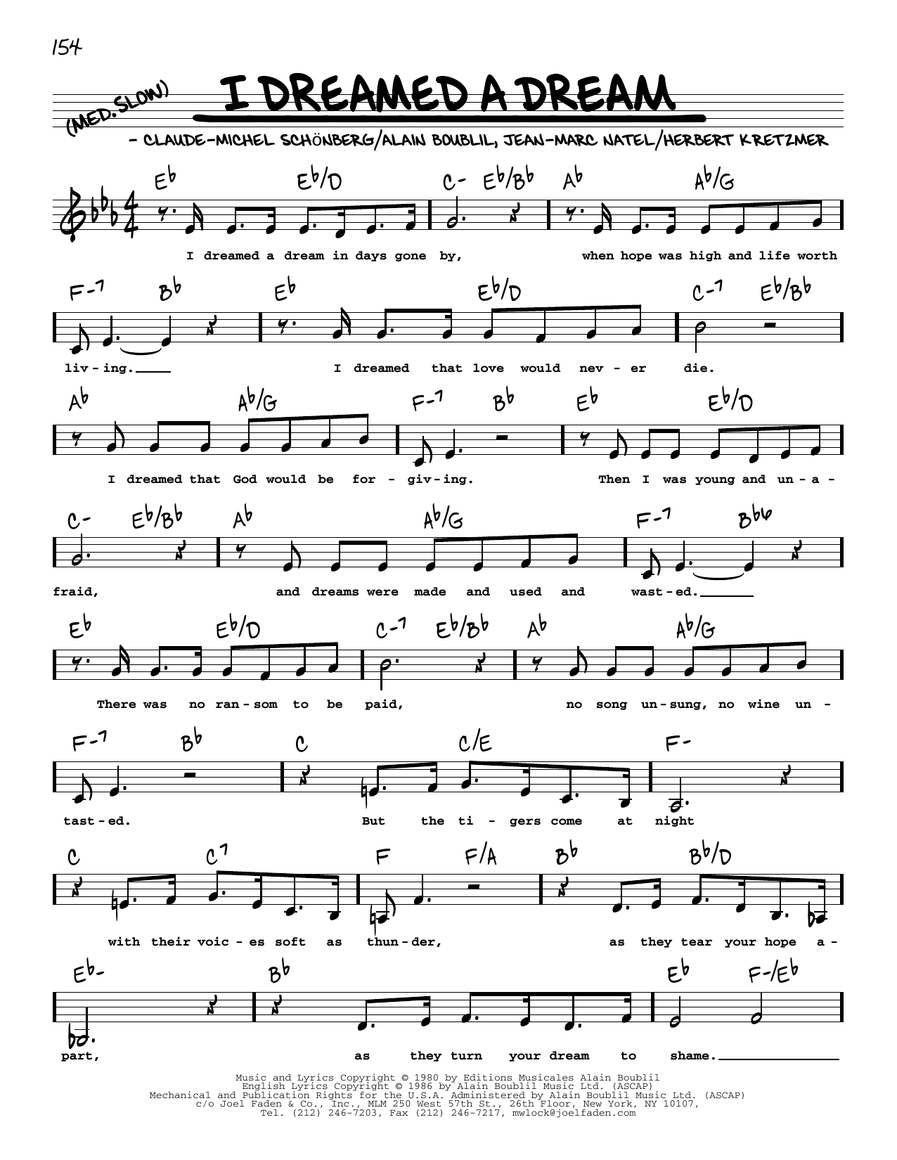 Produktbild zu: I Dreamed A Dream (Low Voice) (from Les Miserables)