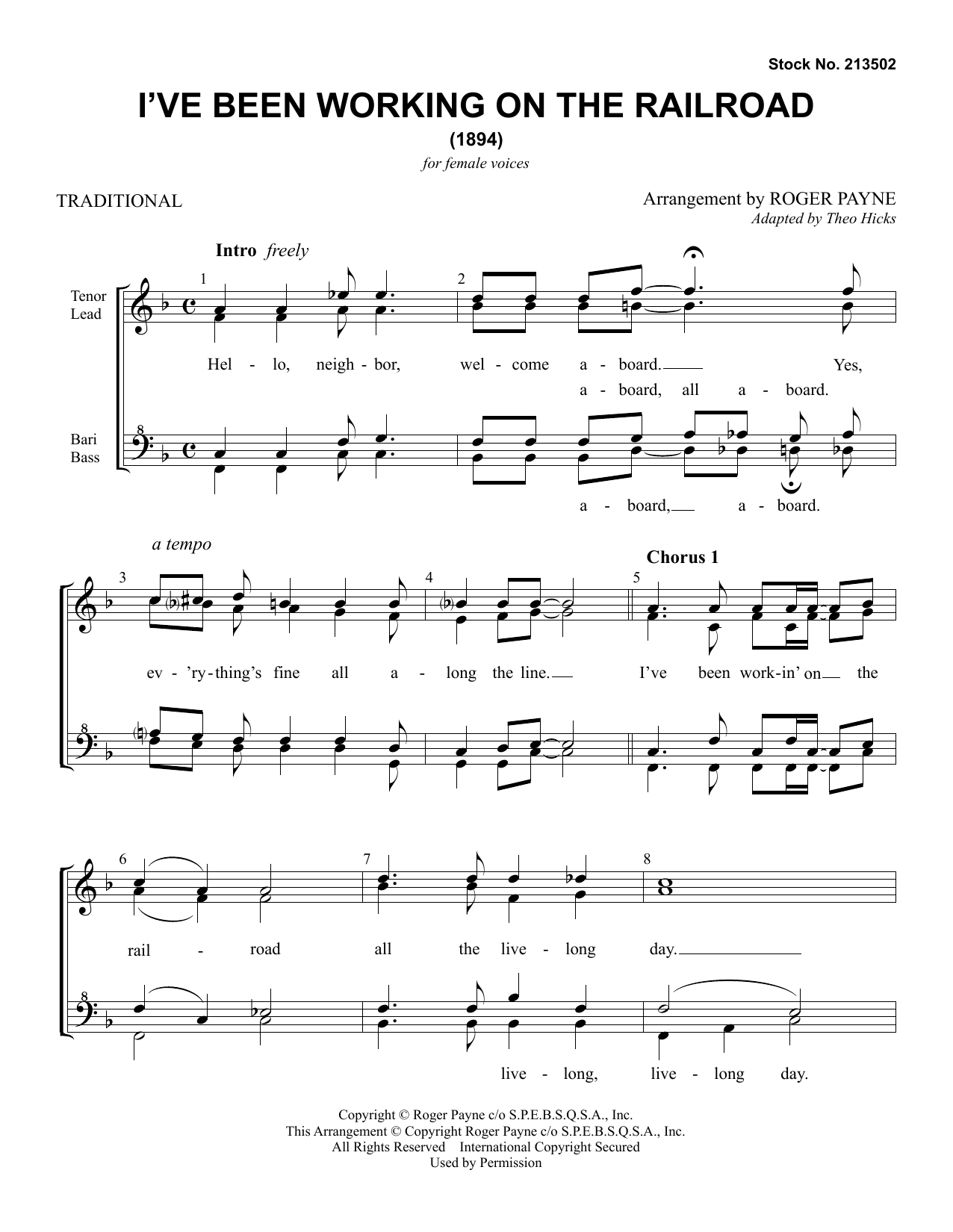 Produktgalerie: Seite 1 von 1 I've Been Working On The Railroad (arr. Roger Payne), Traditional, Chor