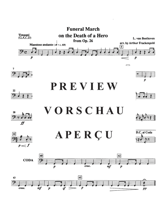 Produktgalerie: Seite 14 von 14 Funeral March on the Death of a Hero , , (Tuba Ensemble EEEE/TTT + Pauken)