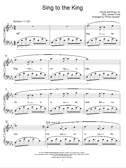 Product picture to: Sing To The King (arr. Phillip Keveren)
