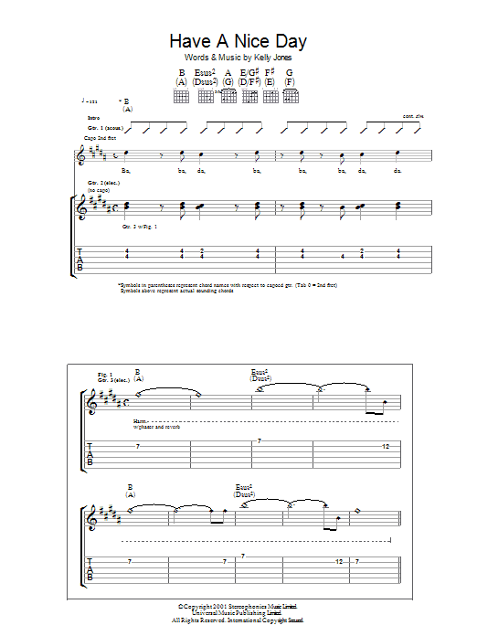 Produktgalerie: Seite 1 von 1 Have A Nice Day, Stereophonics, Gitarre