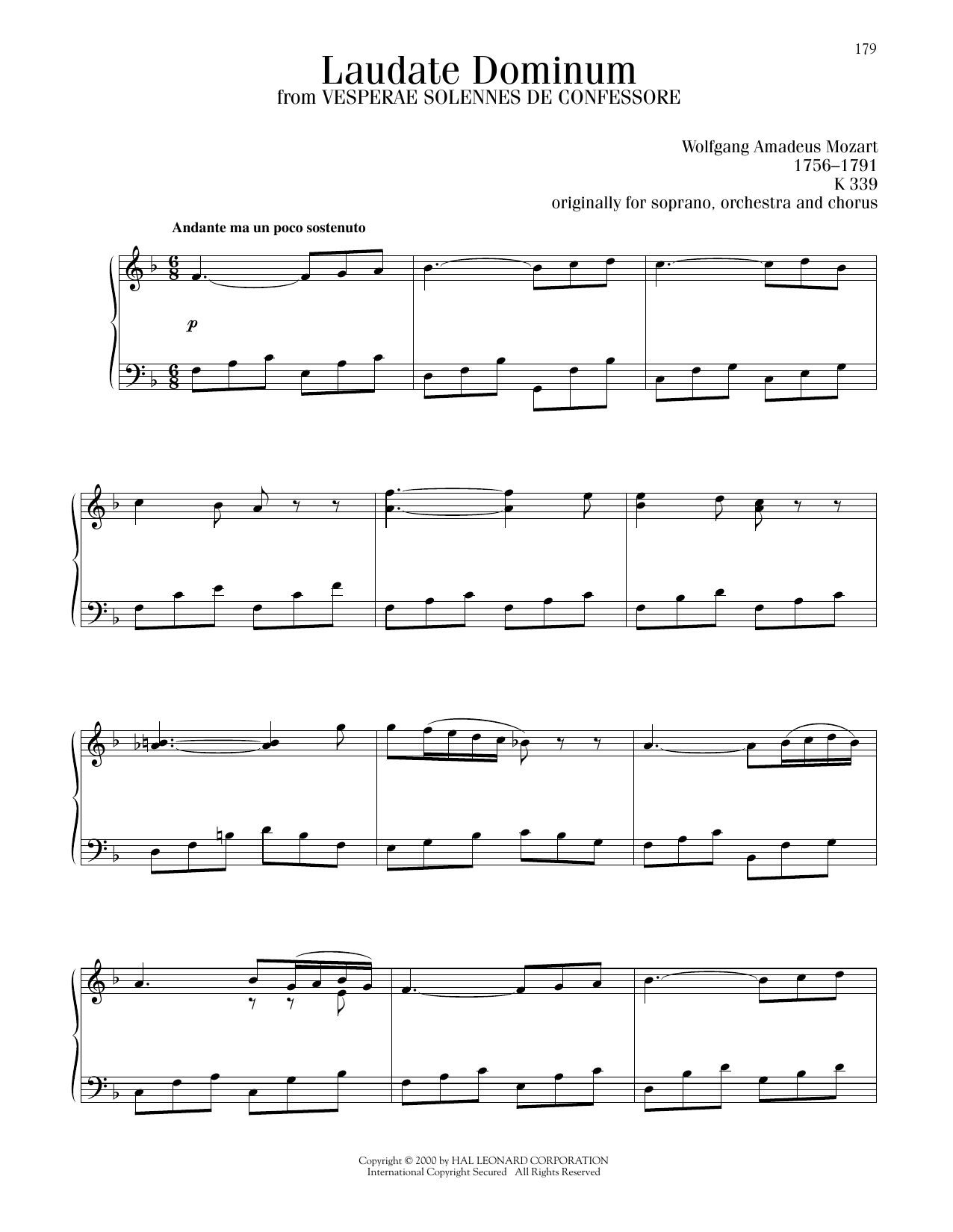 Product gallery: Page 1 of 1 Laudate Dominum, Wolfgang Amadeus Mozart