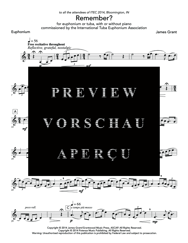 Product gallery: Page 10 of 11 Remember?, , (Euphonium solo piano opt.)