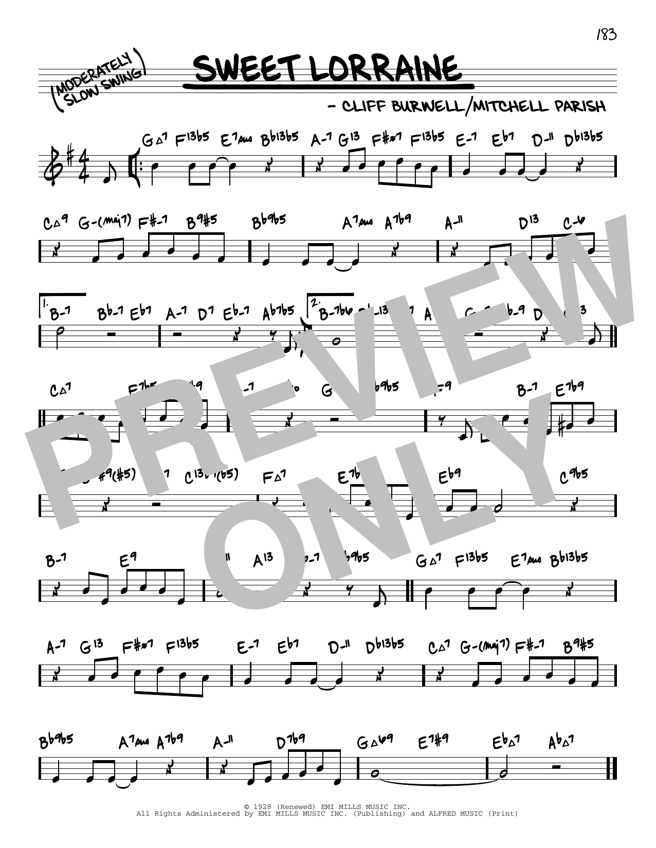 Product picture to: Sweet Lorraine (arr. David Hazeltine)