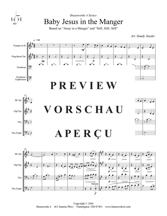 Produktgalerie: Seite 2 von 9 Baby Jesus in the Manger, , (2xTrompete in B, Horn in F, Posaune)