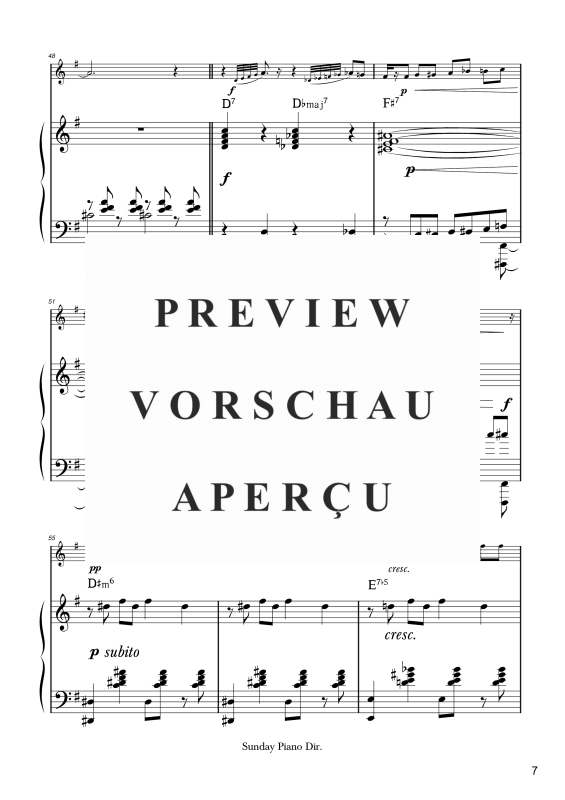 Produktgalerie: Seite 8 von 11 Sunday, , Combo: Zwei Melodiestimmen in C/B/Es, Klavier und Kontrabass