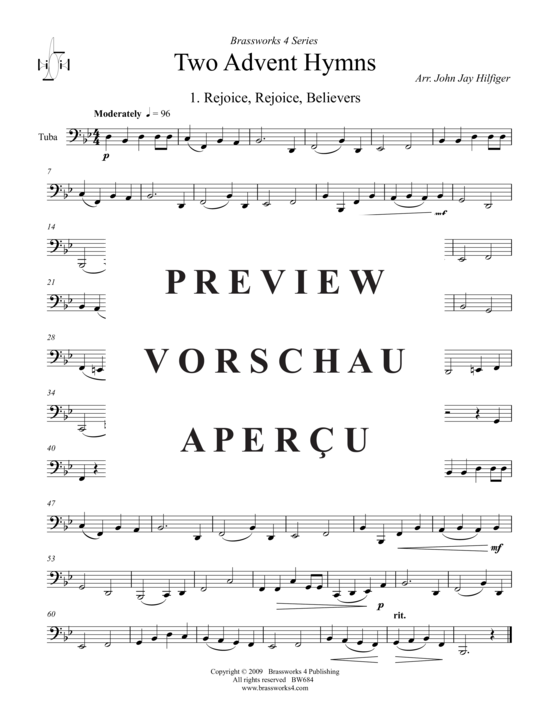 Produktgalerie: Seite 9 von 16 2 Advent Hymns , , (Blechbläserquintett)