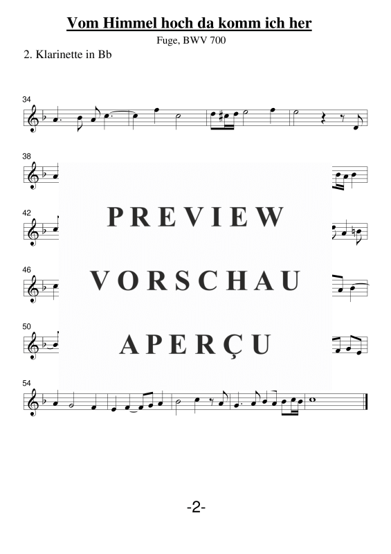 gallery: Vom Himmel hoch da komm ich her Fuge, , Klarinettenquartett