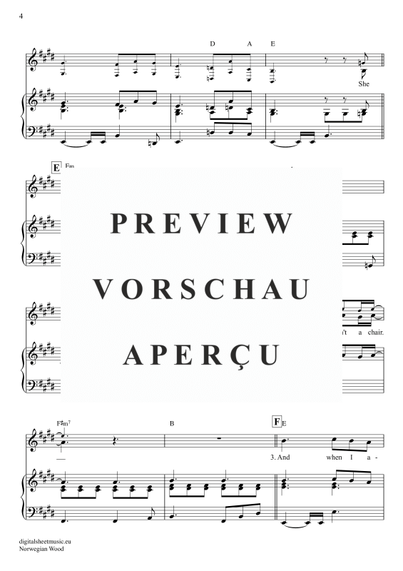 Produktgalerie: Seite 5 von 6 Norwegian Wood, Beatles, The, Klavier und Gesang