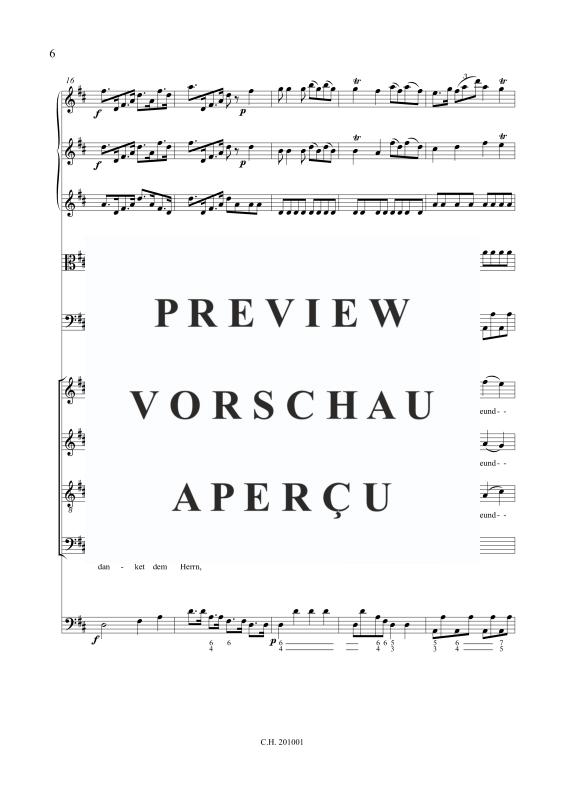 gallery: Danket dem Herrn (Psalm 118), , Gemischtes Ensemble SATB, Streicher Quartett, Violone und BC
