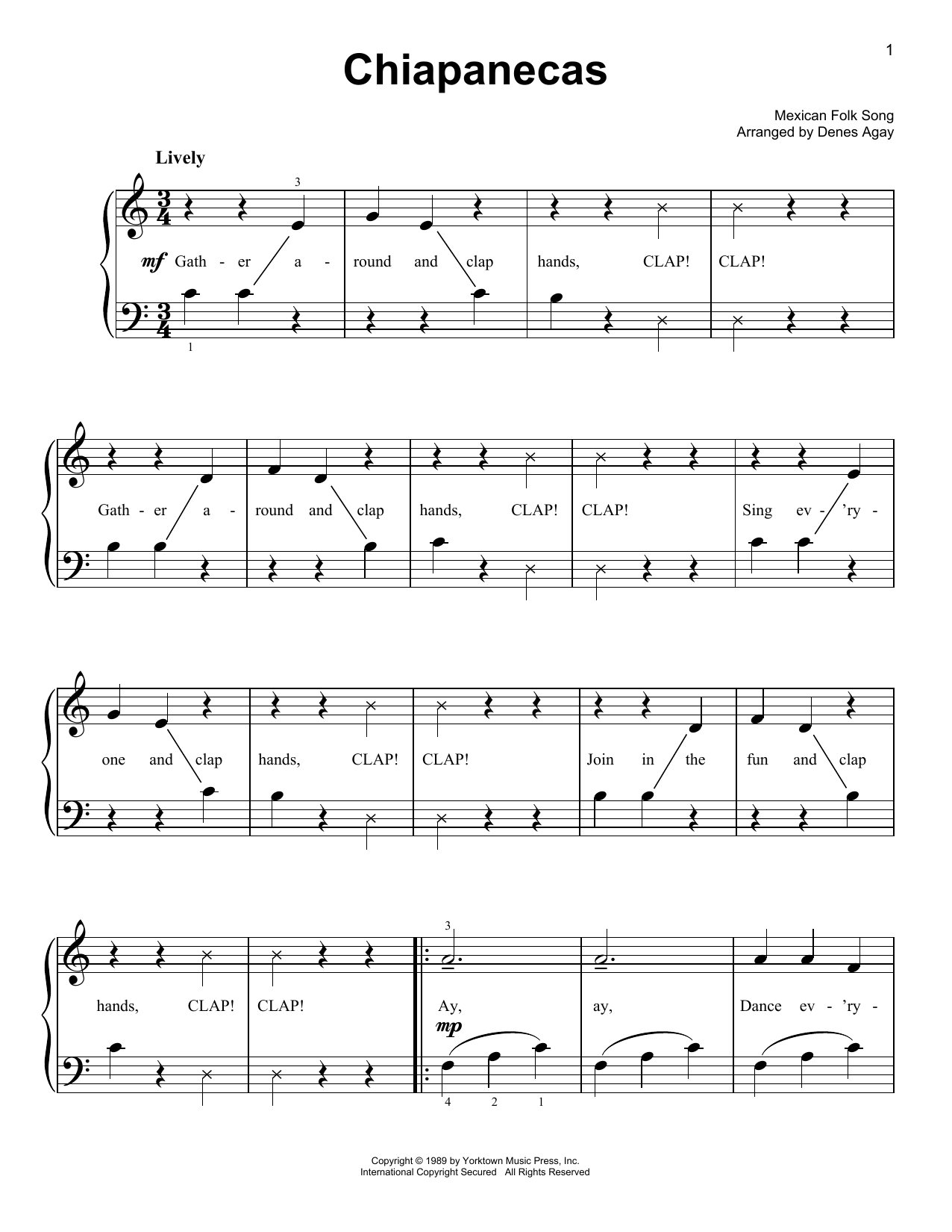 Product picture to: Chiapanecas (arr. Denes Agay)