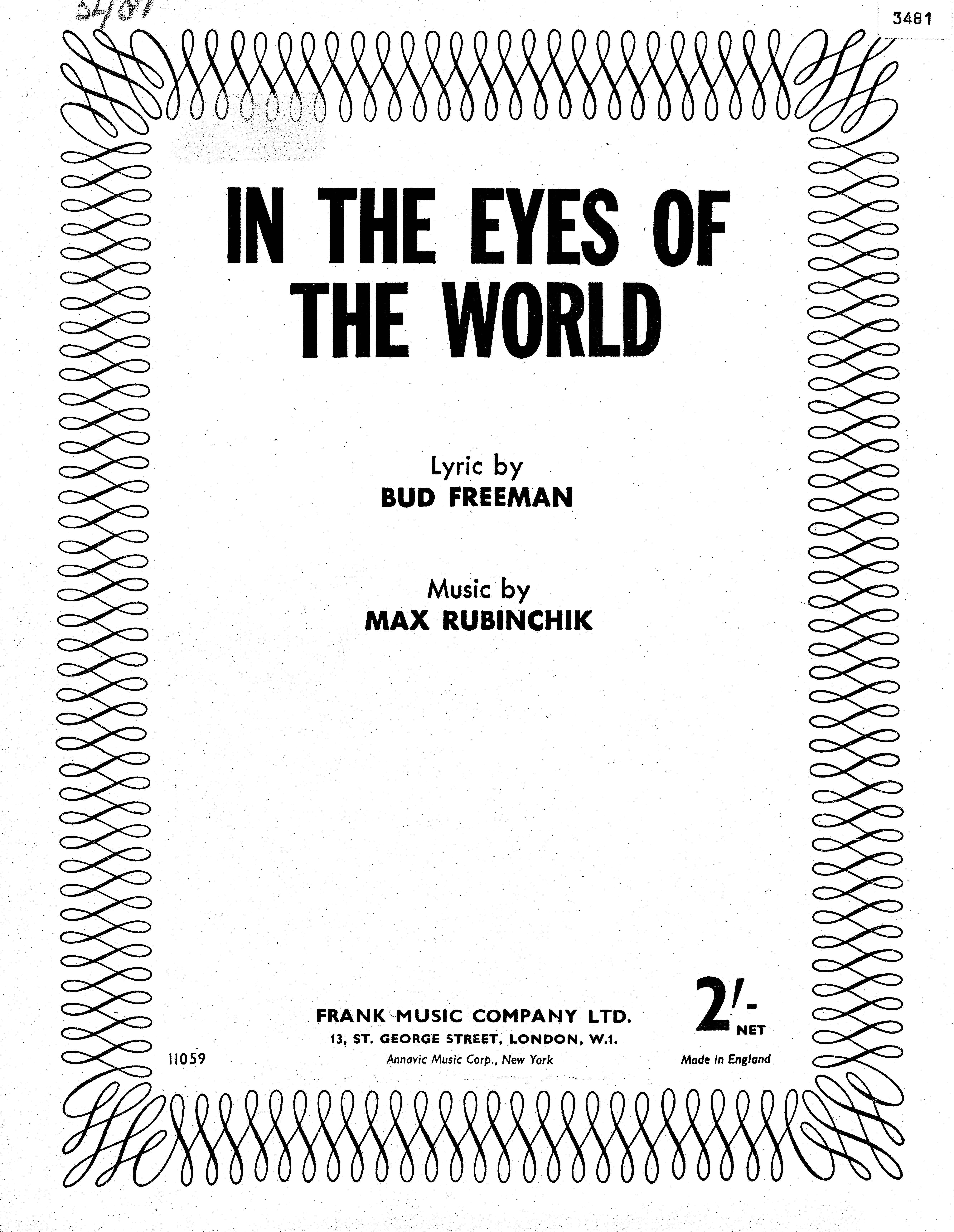 cover: In The Eyes Of The World, Max Rubinchik, Gesang, Gitarre, Klavier
