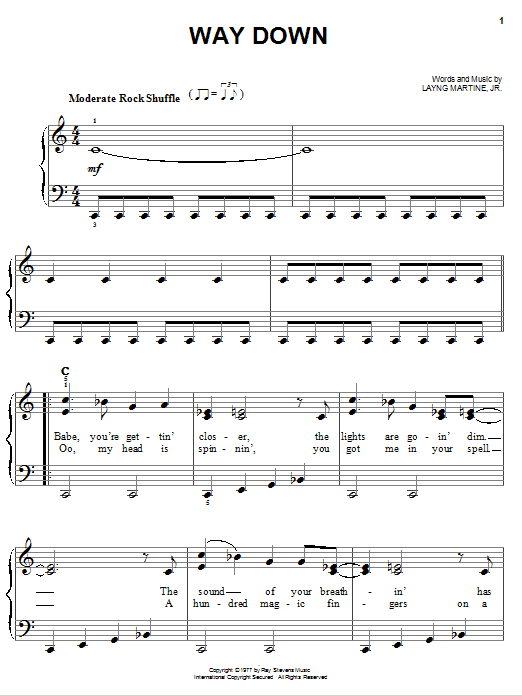 Produktgalerie: Seite 1 von 1 Way Down, Elvis Presley, Klavier