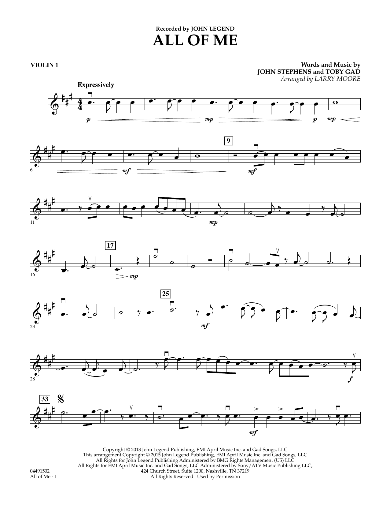 Produktbild zu: All of Me - Violin 1