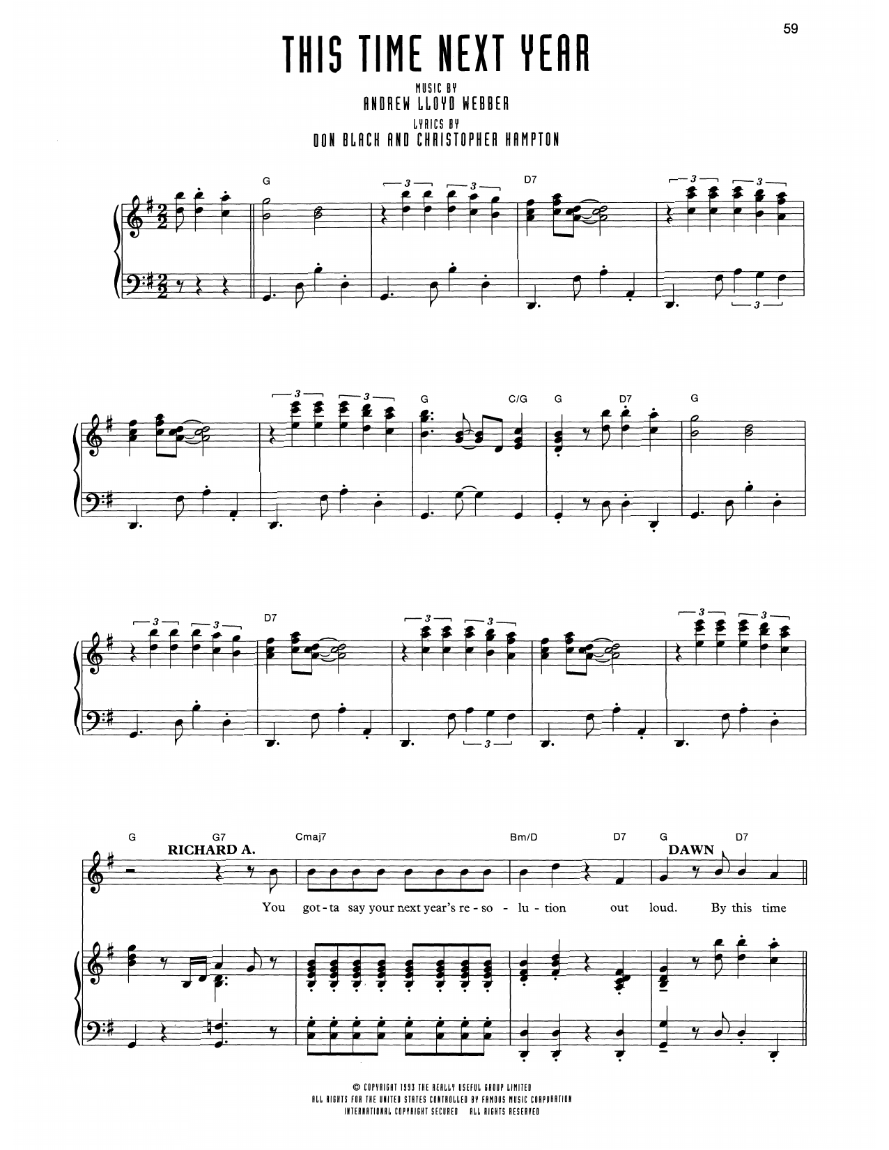 Produktgalerie: Seite 1 von 1 This Time Next Year (from Sunset Boulevard), Andrew Lloyd Webber, Gesang, Klavier