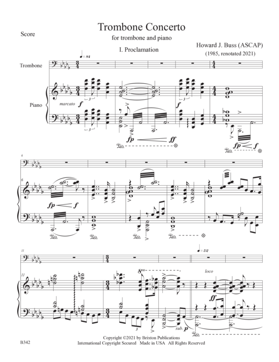 Product picture to: Trombone Concerto trb/pf -