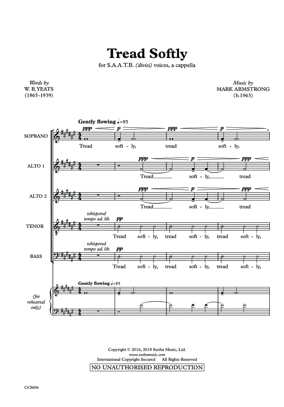 Produktgalerie: Seite 1 von 11 Tread Softly, , Sopran Solo, Gemischter Chor und Klavier